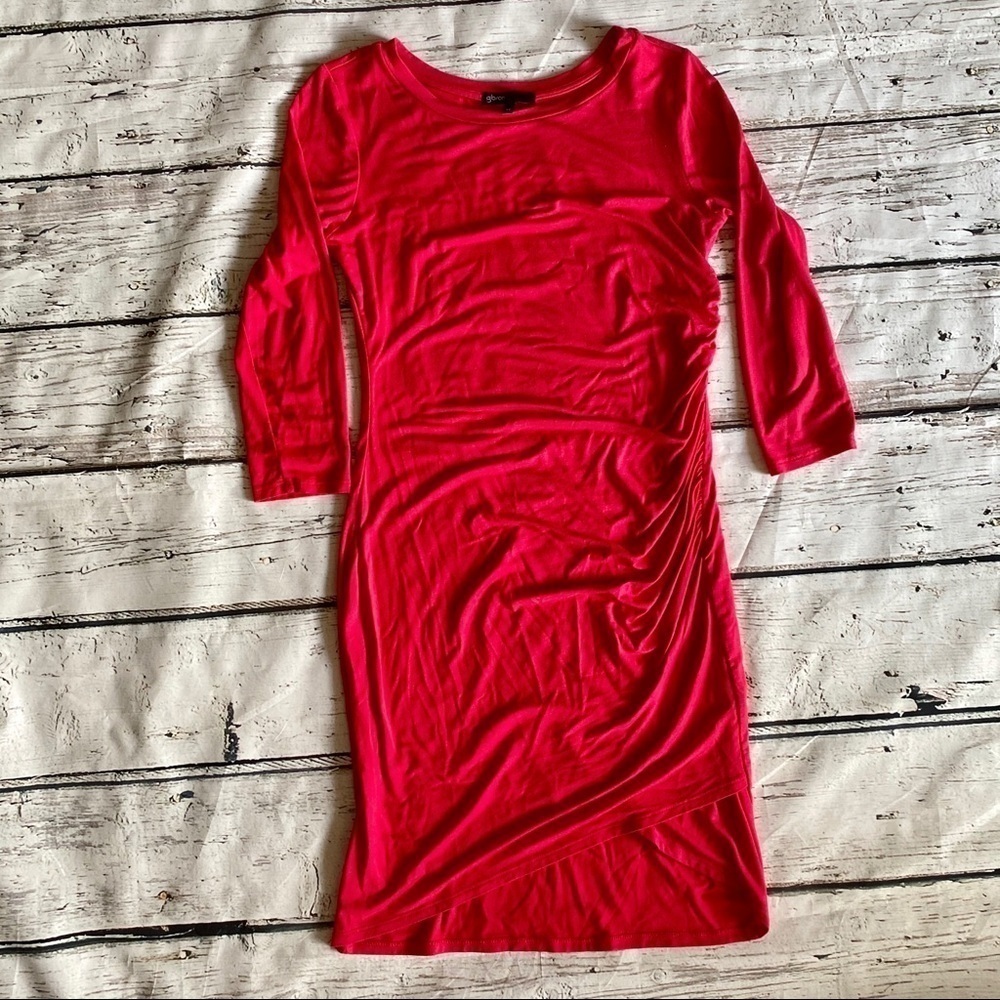 Gibson red Ruched Bodycon Dress